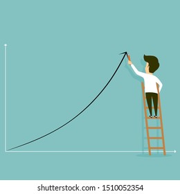 Businessman drawing a chart vector illustration
