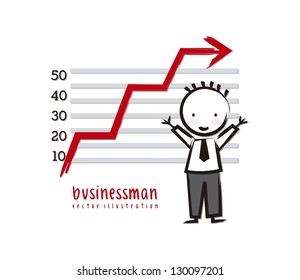 businessman drawing over white background. vector illustration