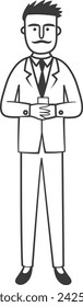 Ilustración vectorial de garabato dibujado de hombre de negocios