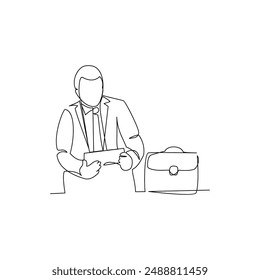 Businessman drawn in line art style
