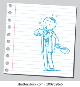Businessman drinking alcohol