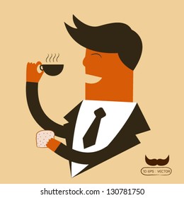 Businessman drinking coffee