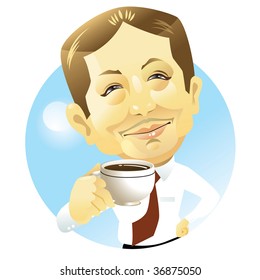 Businessman drinking coffee