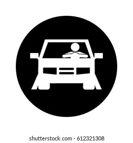 businessman driving car silhouette