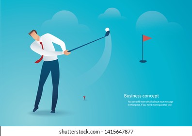 businessman driving golf vector illustration EPS10