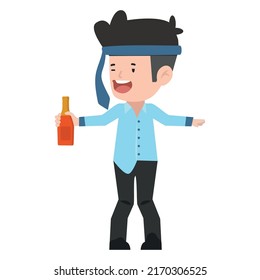 Businessman Drunk Relaxing Concept vector