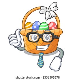 Businessman easter basket isolated in the character