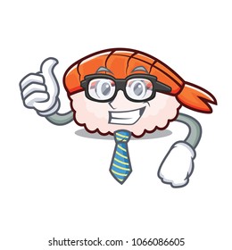 Businessman ebi sushi character cartoon
