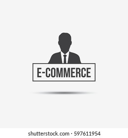 Businessman & E-Commerce Label