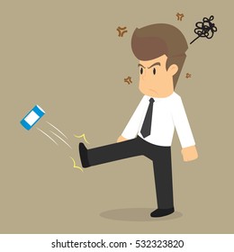 businessman edgy with the bad situation. vector