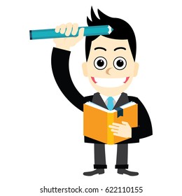 Businessman education textbooks.