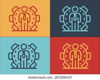 Businessman Effort Logo, Simple Flat Icon of effort,business,businessman