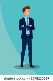 businessman elegant avatar character icon vector illustration design
