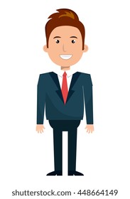 Businessman with elegant suit cartoon, vector illustration graphic design.