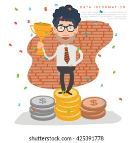 Businessman, employee concept design on clean background,vector