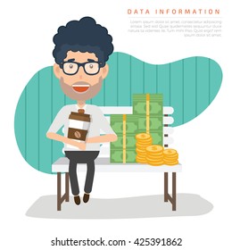 Businessman, employee concept design on clean background,vector