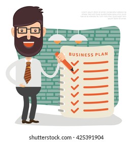 Businessman, employee concept design on clean background,vector