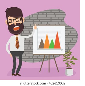Businessman employee concept design on clean background,vector