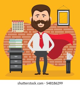 Businessman employee concept design on clean background,vector