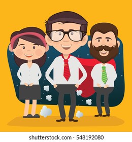 Businessman employee concept design on clean background,vector