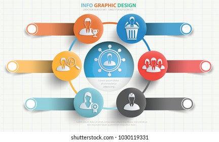 Businessman and employee info graphic design
