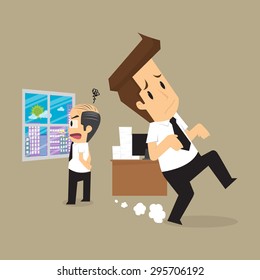 Businessman and the employers complain a lot. vector