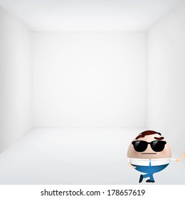 businessman in empty room