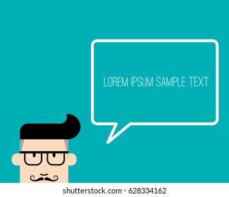 Businessman and empty speech bubbles, Business concept, Flat style vector illustration.