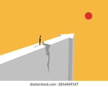businessman encountered a problem of broken path