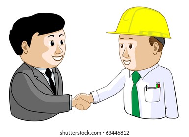 Businessman and Engineer Agree