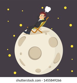 businessman enjoying vacation vector illustration design 