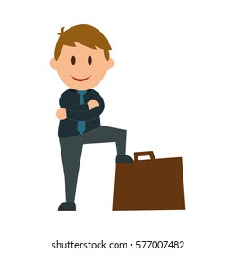 Businessman entrepreneur cartoon icon vector illustration graphic design