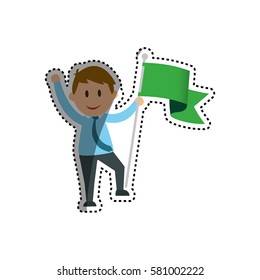 Businessman entrepreneur cartoon icon vector illustration graphic design