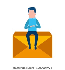 businessman with envelope mail