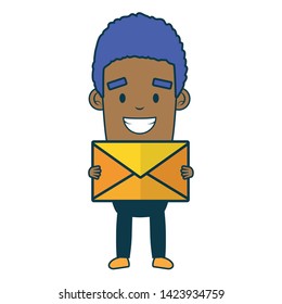 businessman with envelope send email vector illustration