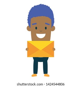 businessman with envelope send email vector illustration