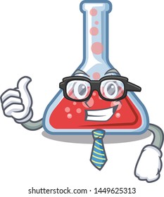 Businessman erlenmeyer flask in the character shape
