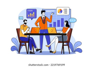 Businessman exchanging work with employees in the meeting room