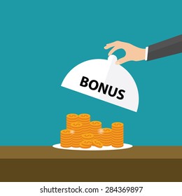 Businessman Exciting With Big Bonus. Vector