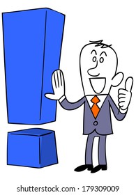 Businessman with an exclamation mark