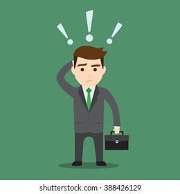 A businessman with an exclamation mark