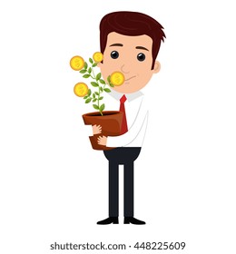 Businessman executive cartoon theme design, vector illustration graphic.