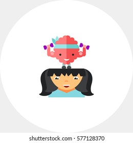 Businessman exercising brain icon