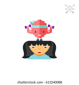 Businessman exercising brain icon