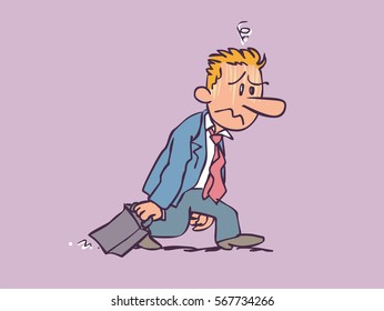 Businessman exhausted and depressed
