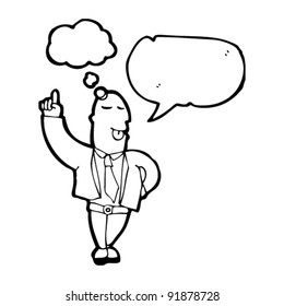 businessman explaining his idea cartoon
