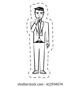 businessman expression people image cutted line