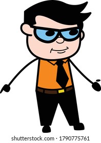 Businessman Expressionless Face Cartoon Design Illustration