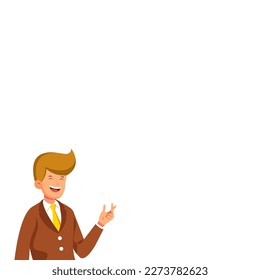 Businessman Extending A Hand And Displaying A Blank Background For Exploring New Information And Ideas. Man With A Necktie Receiving Crucial Data And Messages.
