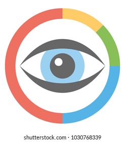 
Businessman with eye head, business vision, flat icon
